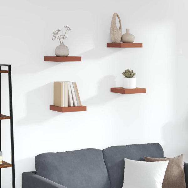 Wandregal Rot 4er Set 23x23,5 cm
