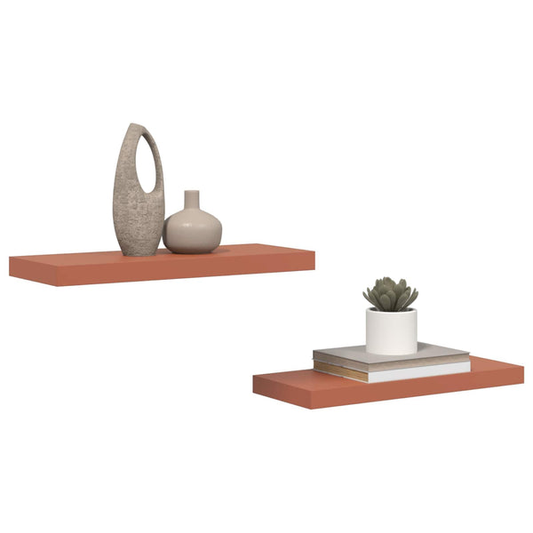 Wandregal Rot, 2er Set, 60 cm