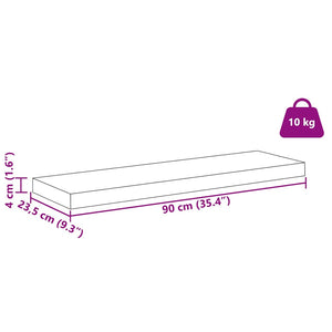vidaXL Étagère murale murale 2 pcs Rouge 90 x 23,5 x 4 cm Bois d'ingénierie