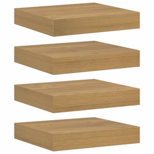 Wandregal 4er Set Braun Holz