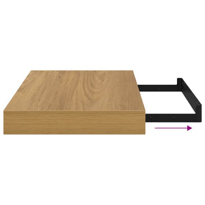 Braunes Wandregal, 2er-Set, 40 cm
