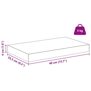 Braunes Wandregal, 2er-Set, 40 cm