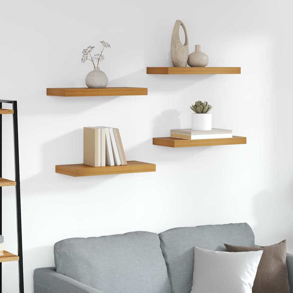 vidaXL Étagère murale suspendue 4 pcs Marron 50 x 23 x 4 cm Bois d'ingénierie
