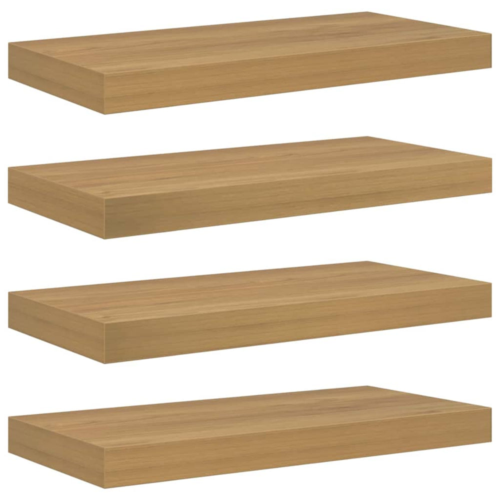 vidaXL Étagère murale suspendue 4 pcs Marron 50 x 23 x 4 cm Bois d'ingénierie