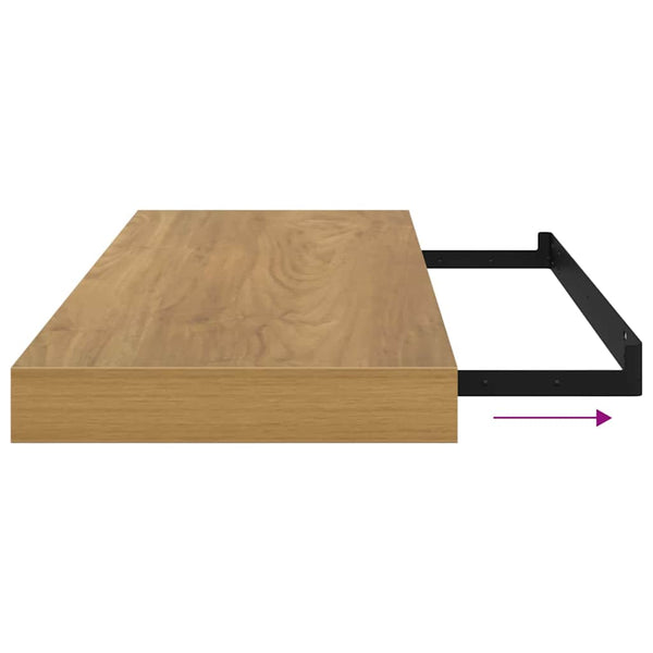 vidaXL Étagère murale à suspendre marron 60 x 23 x 4 cm Bois d'ingénierie