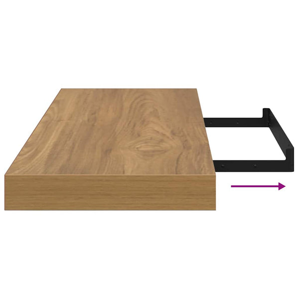 Wandregal Braun 80 cm Holz