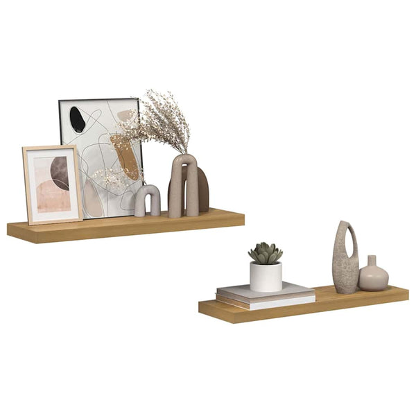 vidaXL Étagère murale 2 pcs marron 80 x 23,5 x 4 cm bois d'ingénierie