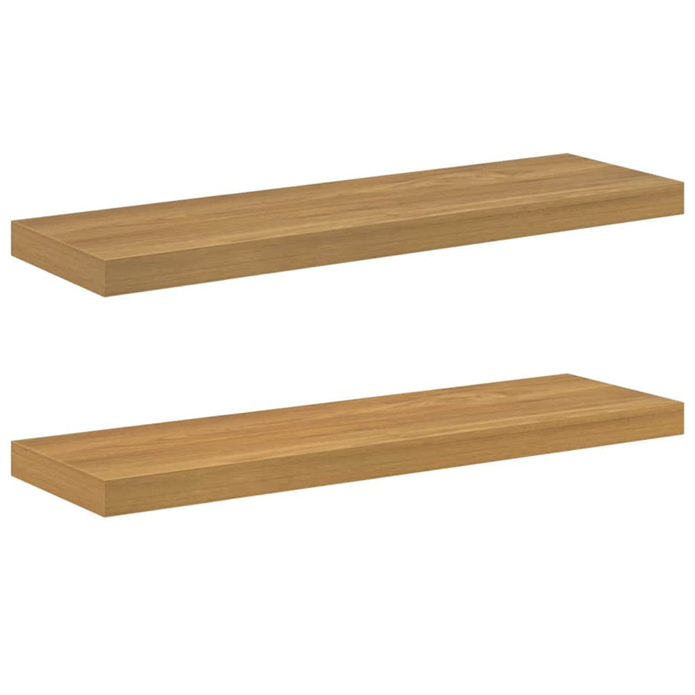 vidaXL Étagère murale 2 pcs Marron 90 x 23,5 x 4 cm Bois d'ingénierie