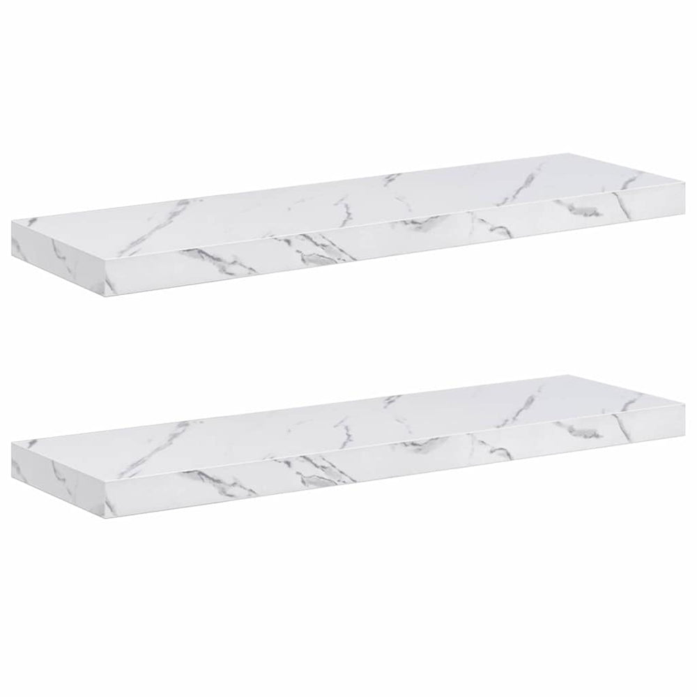 Wandregal Weiß Marmor 90 cm 2er Set