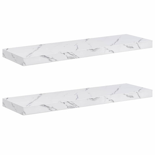 Wandregal Weiß Marmor 90 cm 2er Set