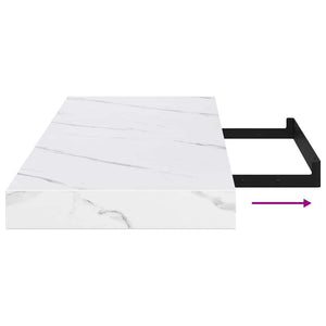 Wandregal Weiß Marmor 90 cm 2er Set