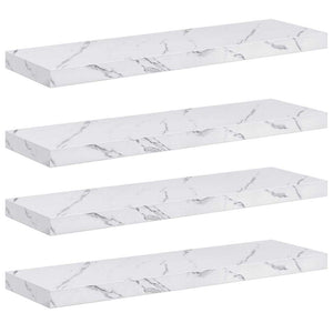 vidaXL Étagère murale 4 pcs Blanc Marbre 90 x 23,5 x 4 cm Bois d'ingénierie