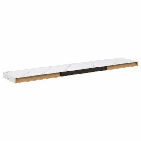 Wandregal, 4er Set, Weiß Marmor, 120cm