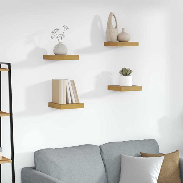 Beige Wandregal, 4er Set