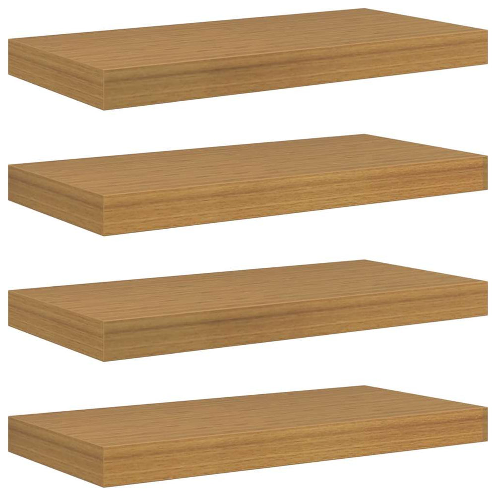 vidaXL Étagère murale 4 pcs Beige 50 x 23,5 x 4 cm Bois d'ingénierie