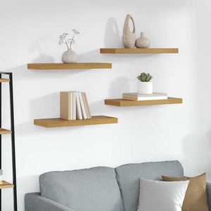 Beige Wandregale, 4er Set, 60 cm
