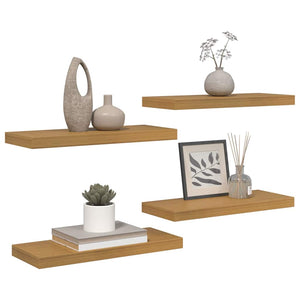 Beige Wandregale, 4er Set, 60 cm