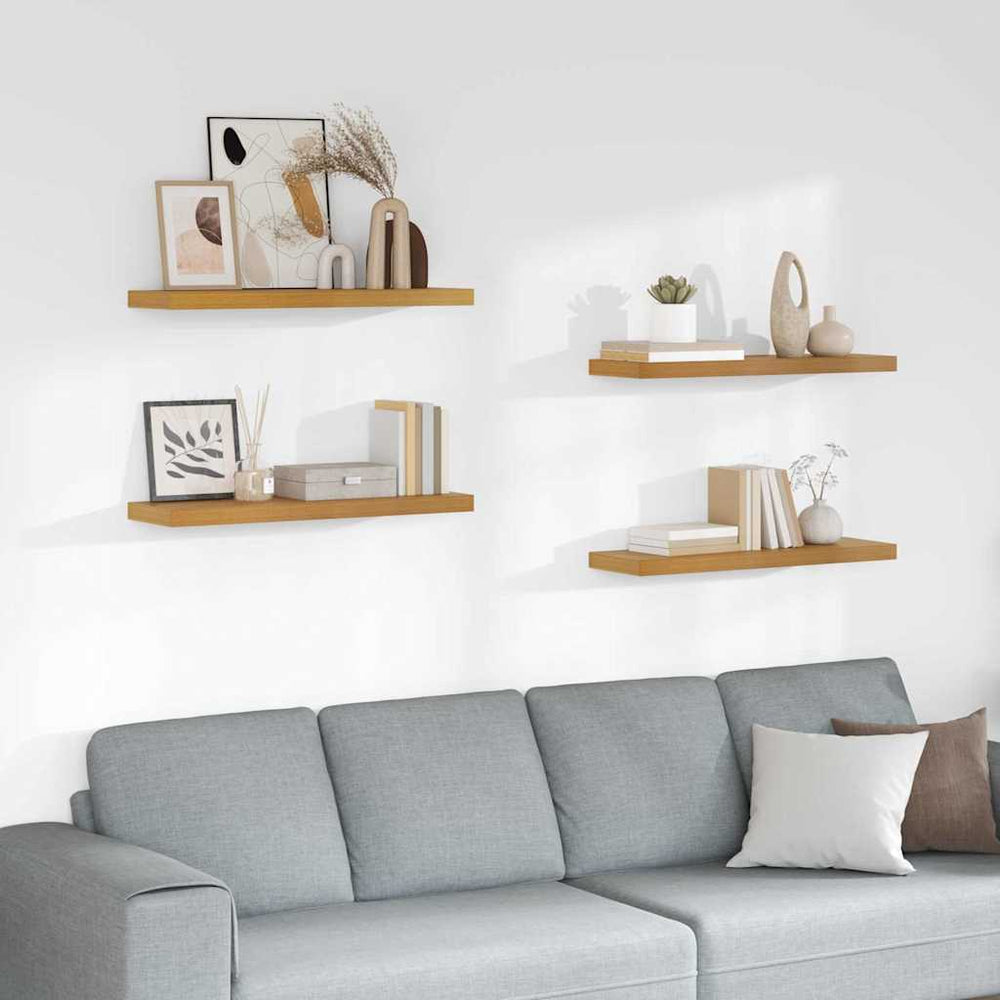 Beige Wandregal, 4er Set, 90cm