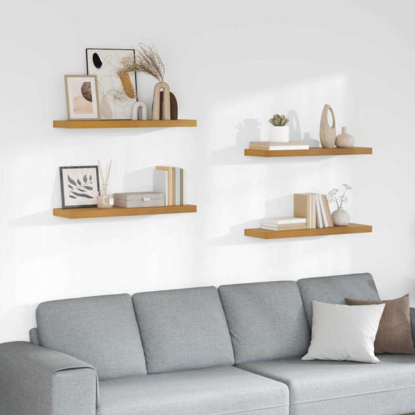 Beige Wandregal, 4er Set, 90cm