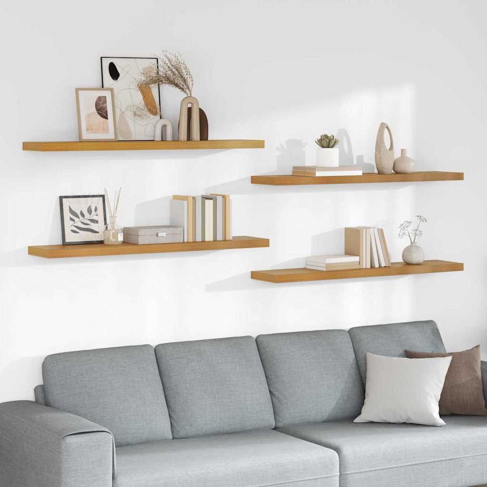 vidaXL Étagère murale 4 pcs Beige 120 x 23,5 x 4 cm Bois d'ingénierie