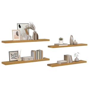 Beige Wandregal, 4er Set, 120 cm