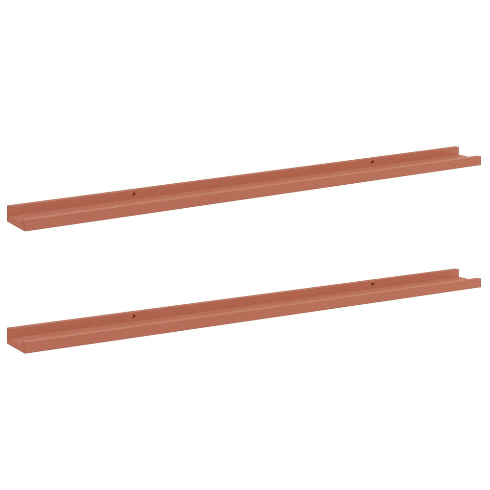 vidaXL Étagère murale avec support 2 pcs Rouge 115 x 9 x 3 cm Bois d'ingénierie