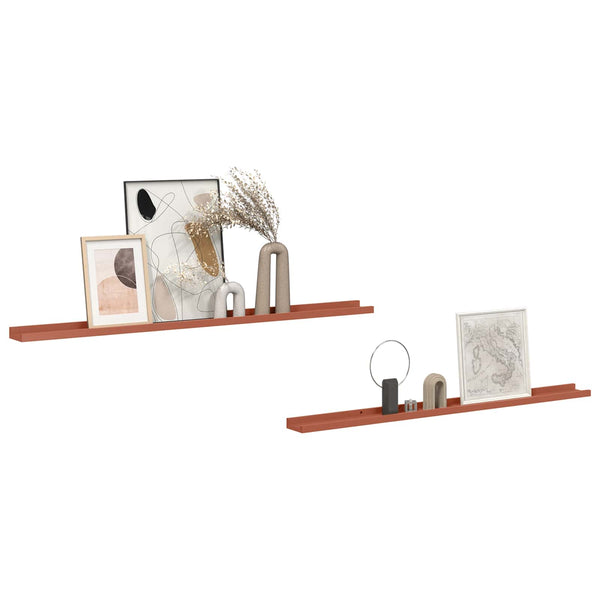 Rote Wandregale, 2er Set, 115 cm