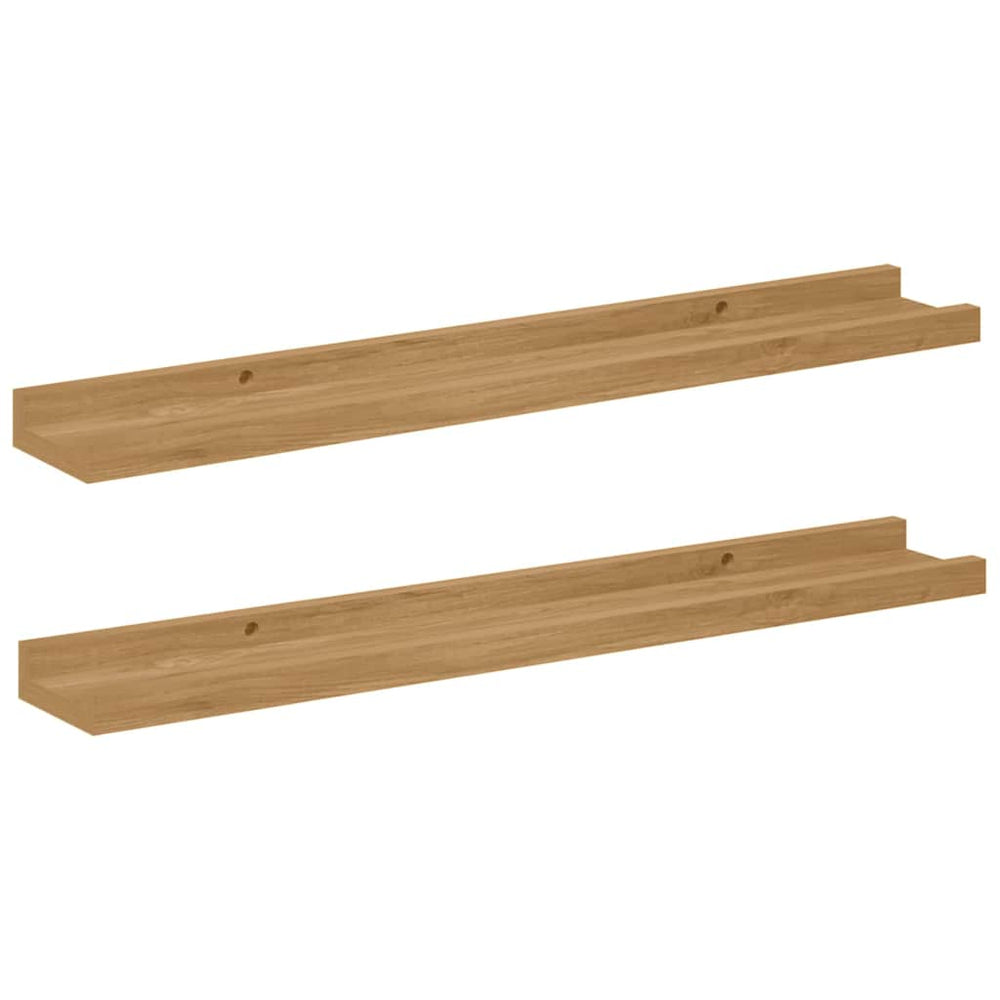 vidaXL Étagère murale avec support 2 pcs Marron 60 x 9 x 3 cm Bois d'ingénierie