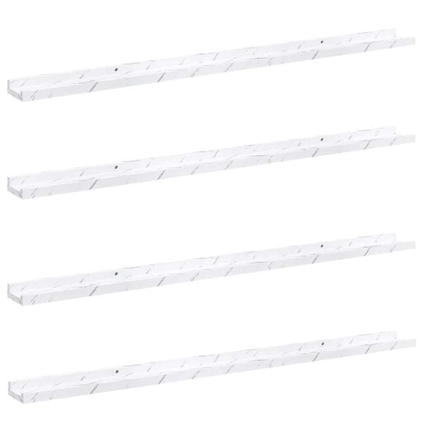 Wandregal 4er Set Weiß Marmor Optik