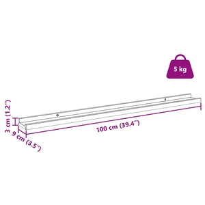 Beige Wandregal 2er Set, 100cm