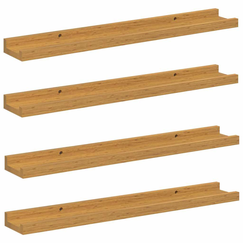 vidaXL Étagère murale avec support 4 pcs Beige 60 x 9 x 3 cm Bois d'ingénierie