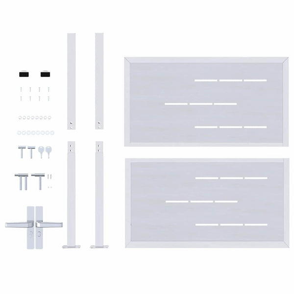 Gartentor Edelstahl Silber 85x97 cm mit Schloss
