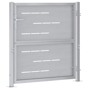 Gartentor Edelstahl Silber 85x97 cm mit Schloss
