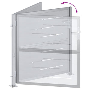 Gartentor Edelstahl Silber 85x97 cm mit Schloss