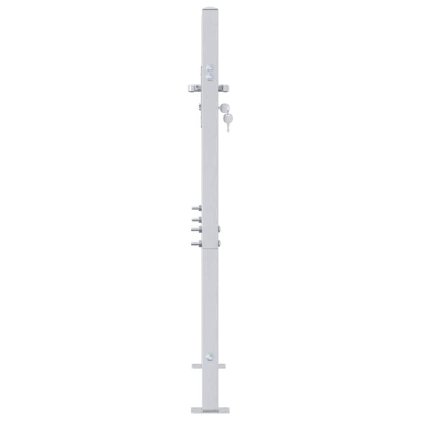 Gartentor Edelstahl Silber 85x97 cm mit Schloss