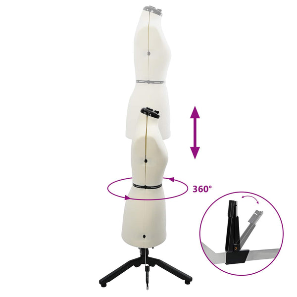 Verstellbare Schneiderpuppe Damen Creme S