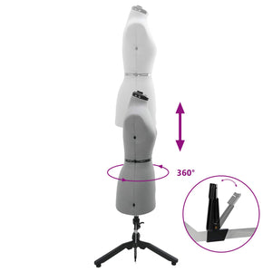Verstellbare Schneiderpuppe Damen Grau S