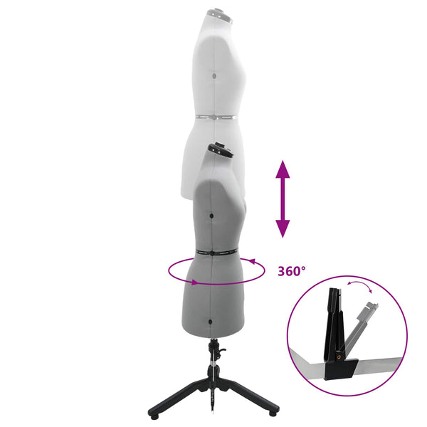 Verstellbare Schneiderpuppe Damen Grau S