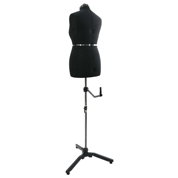 Verstellbare Schneiderpuppe Damen Schwarz Samt M