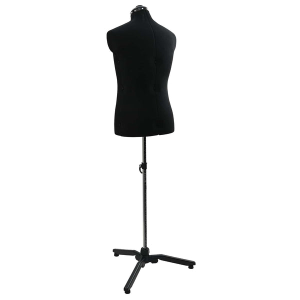 Verstellbare Schneiderpuppe für Herren, Schwarz