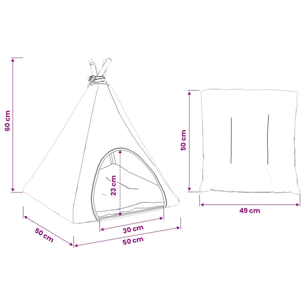 Haustier Tipi Zelt mit Kissen
