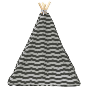 Haustier Tipi Zelt mit Kissen Weiß/Grau