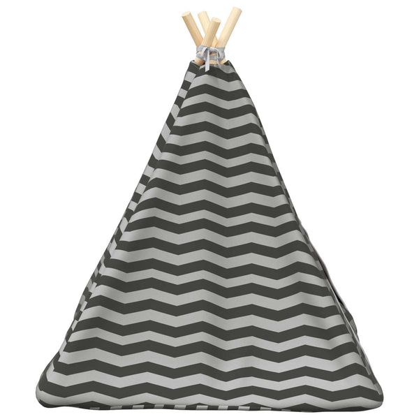 Haustier Tipi Zelt mit Kissen Weiß/Grau