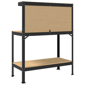 Werkbank Schwarz mit Lochwand