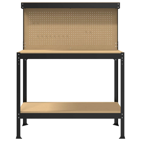 Werkbank Schwarz mit Lochwand