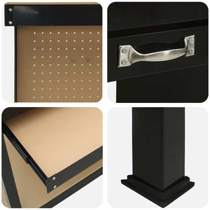 Werkbank Schwarz mit Lochwand