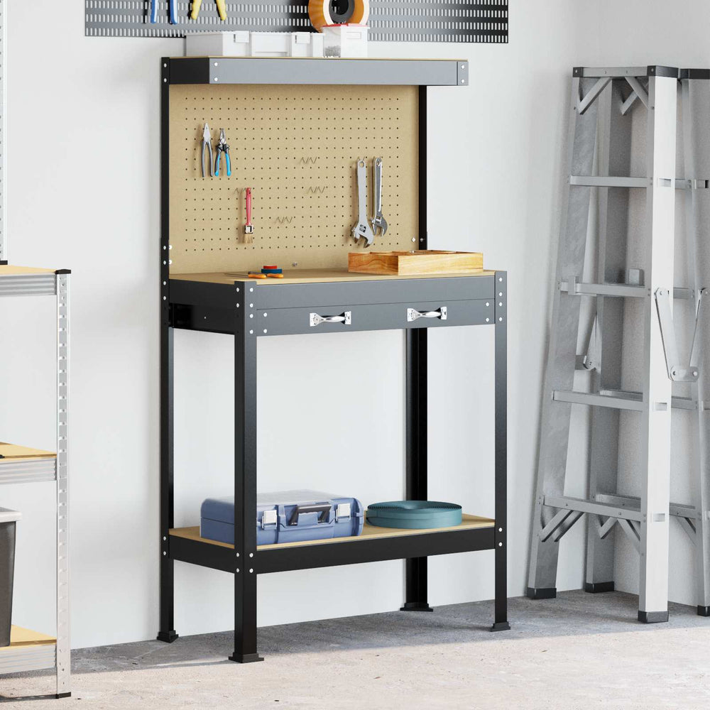 Werkbank Schwarz mit Lochwand