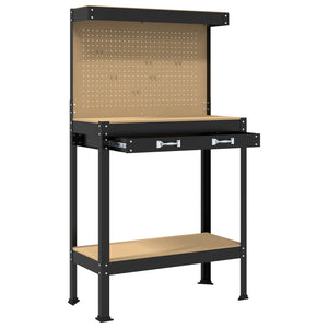 Werkbank Schwarz mit Lochwand