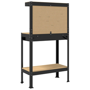 Werkbank Schwarz mit Lochwand