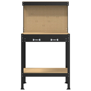 Werkbank Schwarz mit Lochwand